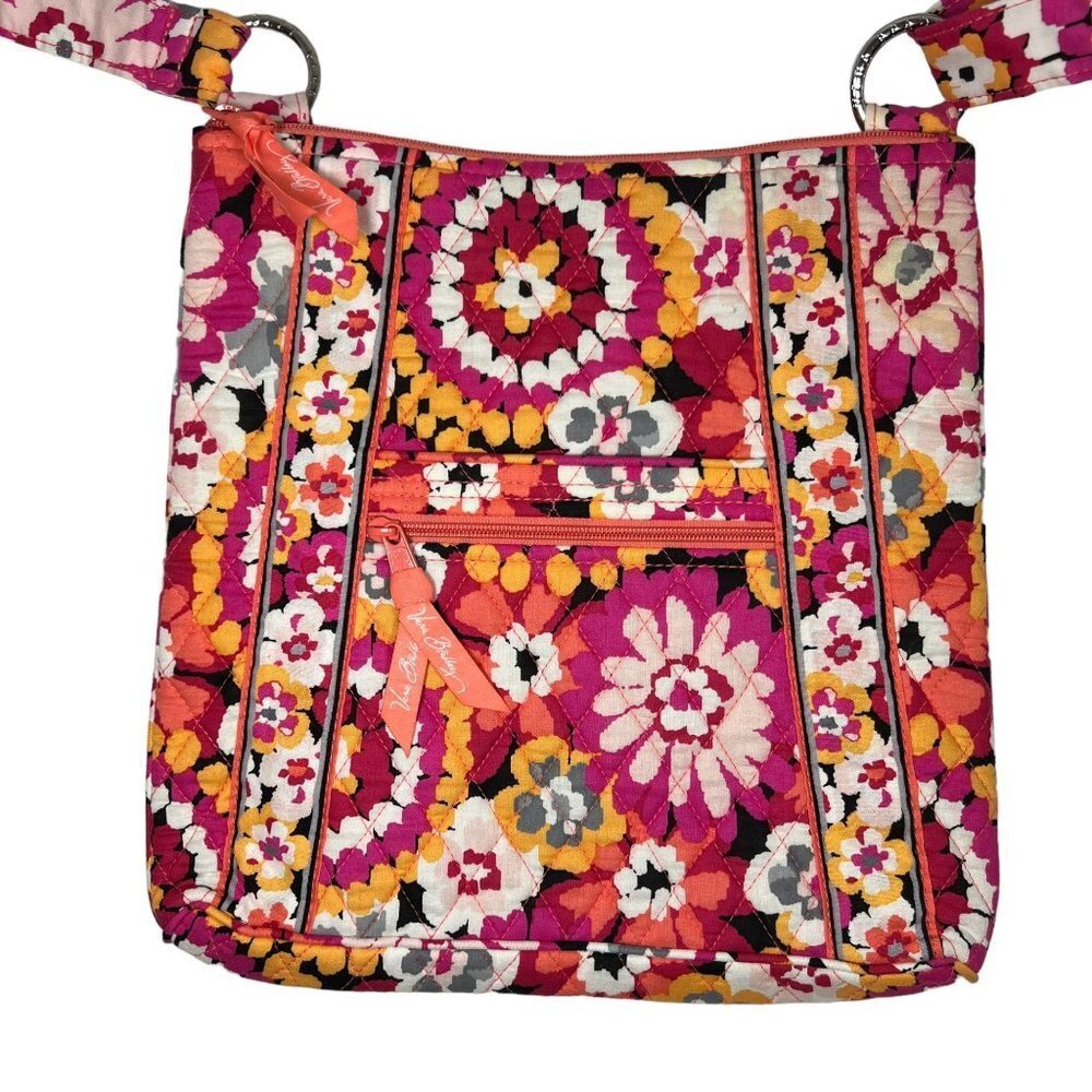 VERA BRADLEY Pixie Blooms Hipster Crossbody Shoulder Bag Pink Floral Quilted - Picture 4 of 10